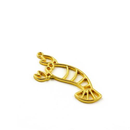 Zinc Alloy Animal Pendants Lobster gold color plated DIY Sold By Bag