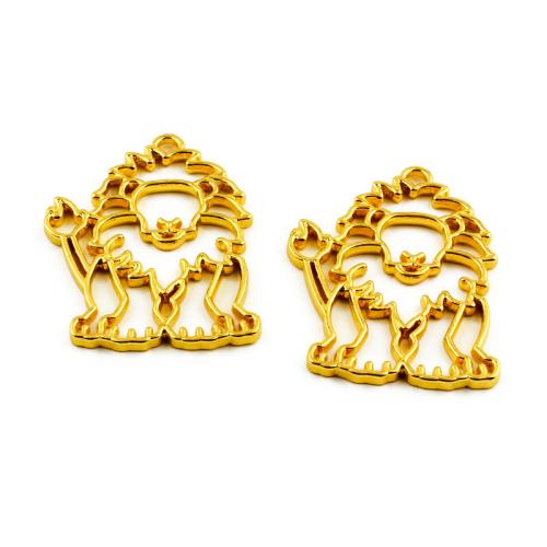 Zinc Alloy Animal Pendler, Lion, guldfarve belagt, du kan DIY, 36x45x2.80mm, 100pc'er/Bag, Solgt af Bag