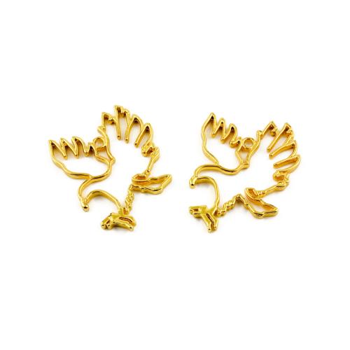 Zinc Alloy Animal Pendants eagle gold color plated DIY Sold By Bag