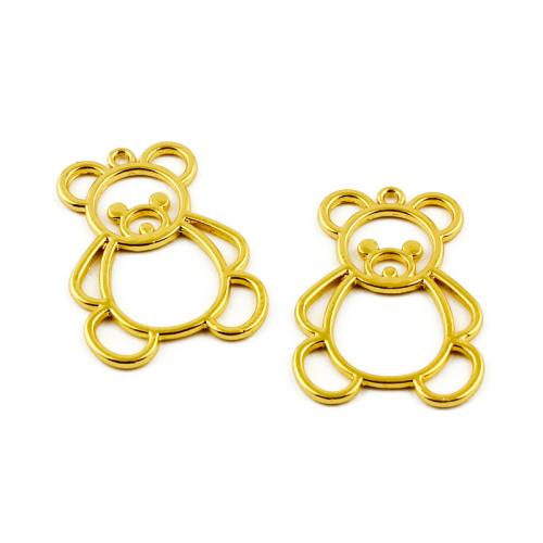 Zinc Alloy Animal Pendants Bear gold color plated DIY Sold By Bag