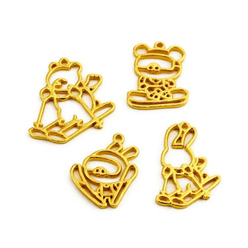 Zinc Alloy Animal Pendants gold color plated DIY Sold By Bag