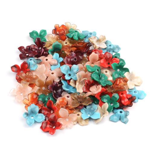 Akryl Bead Cap, Flower, du kan DIY, flere farver til valg, 25x27mm, 30pc'er/Bag, Solgt af Bag