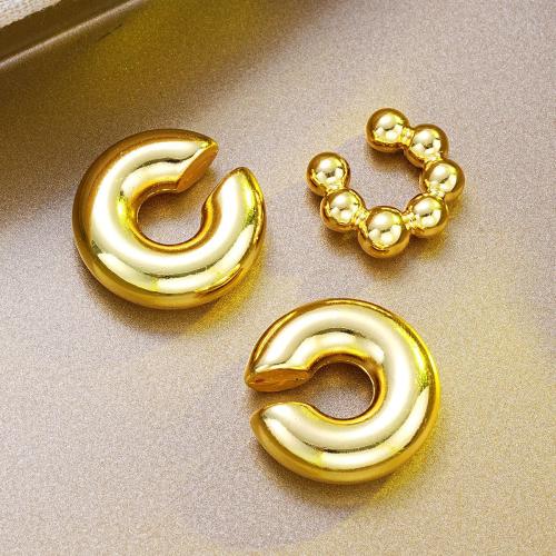 Zinc Alloy Earring Clip plated three pieces & fashion jewelry & Unisex golden Sold By Set