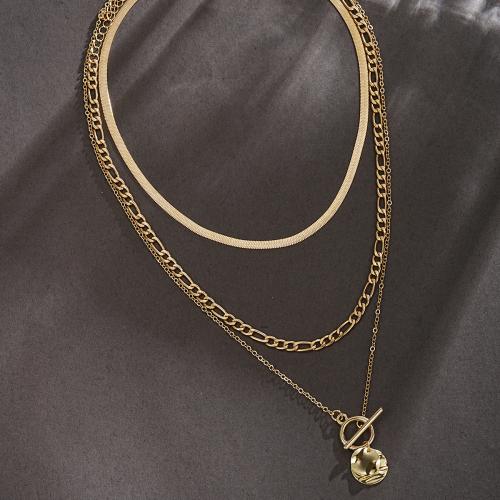 Zinc Alloy Jewelry Necklace plated three layers & for woman golden Sold By PC