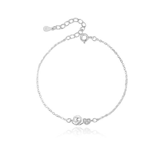 Sterling Sølv Armbånd, 925 Sterling Sølv, med 3CM extender kæde, Micro Pave cubic zirconia & for kvinde, flere farver til valg, Længde Ca. 16 cm, Solgt af PC