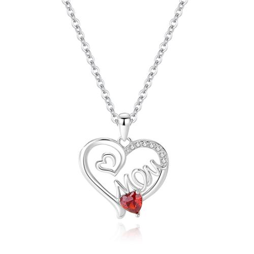 Cubic Zircon Micro Pave 925 Sterling Silver Necklace with 5CM extender chain Heart micro pave cubic zirconia & for woman Length Approx 40 cm Sold By PC