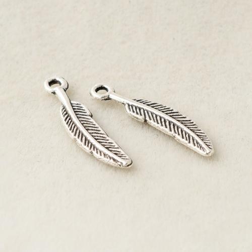 Zinklegering Leaf Hangers, Zinc Alloy, plated, DIY, zilver, 5x22mm, Gat:Ca 1.5mm, Verkocht door PC