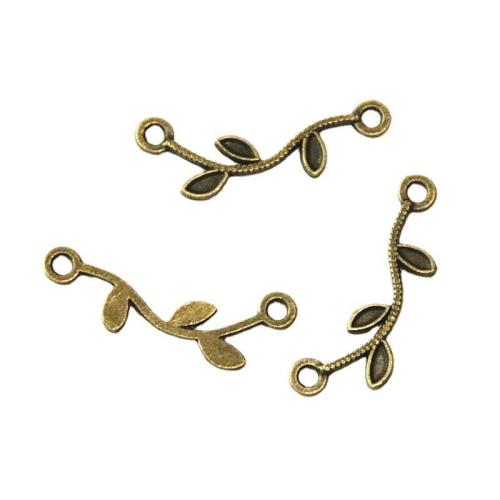 Conector de liga de zinco, Filial, banhado cor bronze antigo, DIY & laço de 1/1, 27.10x9mm, 200PCs/Bag, vendido por Bag