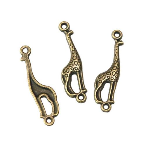 Animal Zinc Alloy Connector Giraffe antique brass color plated DIY & 1/1 loop Sold By Bag