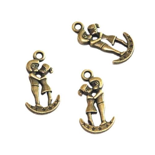 Zinc Alloy Pendants Couple antique brass color plated DIY Sold By Bag