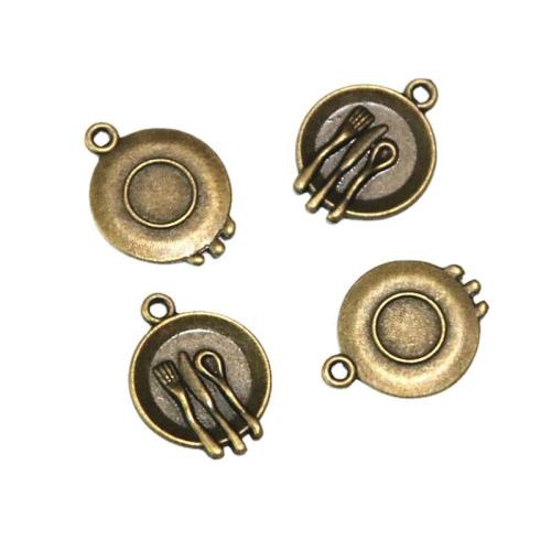 Zinc Alloy Pendants Tableware antique brass color plated DIY Sold By Bag