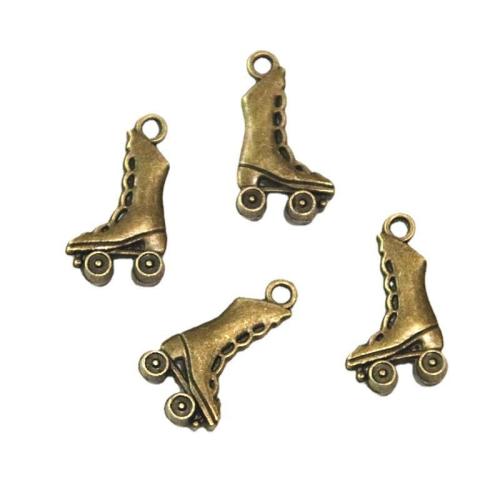 Zinc Alloy Shoes Pendants antique brass color plated DIY Sold By Bag