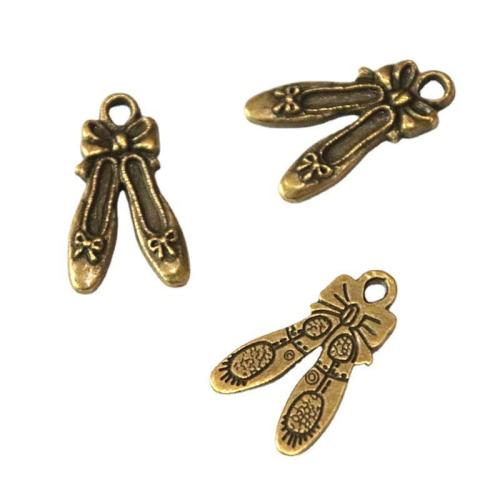 Zinc Alloy Shoes Pendants antique brass color plated DIY Sold By Bag