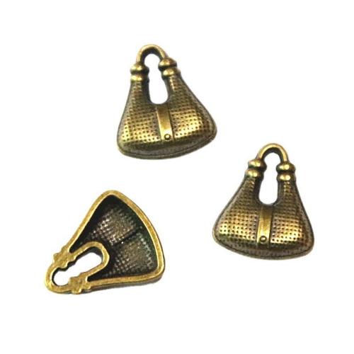 Zinc Alloy Handbag Pendants antique brass color plated DIY Sold By Bag