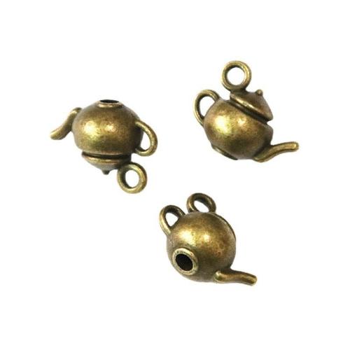 Zinc Alloy Pendants Teapot antique brass color plated DIY Sold By Bag