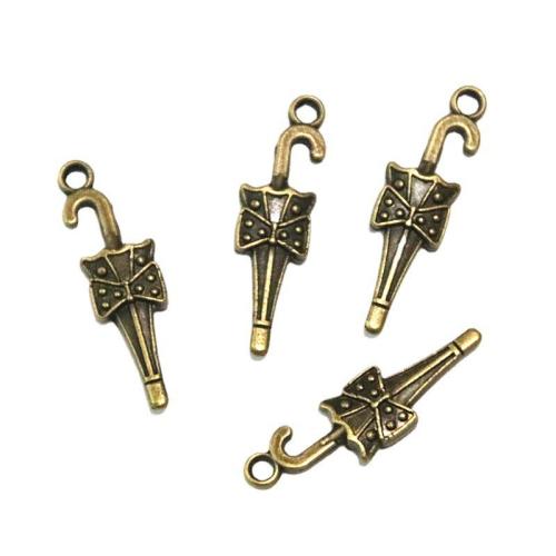 Sinc Alloy Pendants, Umbrella, dath práis antique plátáilte, DIY, 27x8mm, 50ríomhairí pearsanta/Mála, Díolta De réir Mála