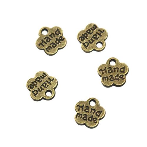 Pingentes de flor de liga de zinco, banhado cor bronze antigo, DIY, 8x8.50mm, 400PCs/Bag, vendido por Bag