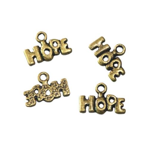 Zinc Alloy Alphabet and number Pendants Alphabet Letter antique brass color plated DIY Sold By Bag