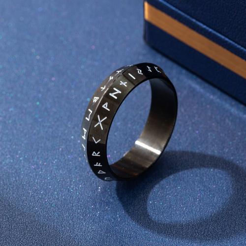 Stainless Steel Finger Ring 304 Stainless Steel polished fashion jewelry & Unisex black Sold By PC