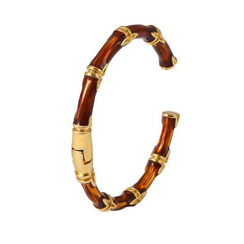 Brass Bracelet & Bangle fashion jewelry & for woman & enamel golden Sold By PC