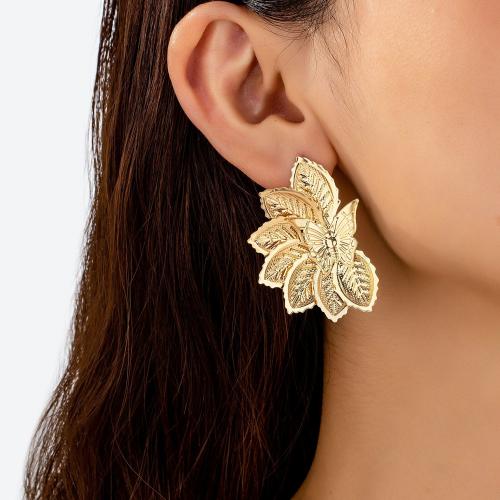 Lo zinco in lega Stud Earring, lega in zinco, placcato, per la donna, oro, Venduto da coppia