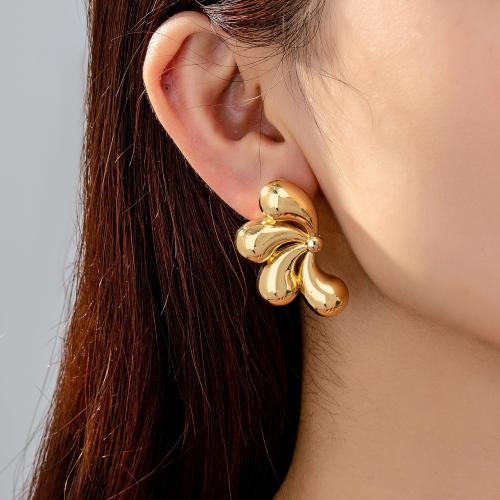 Lo zinco in lega Stud Earring, lega in zinco, placcato, per la donna, oro, Venduto da coppia