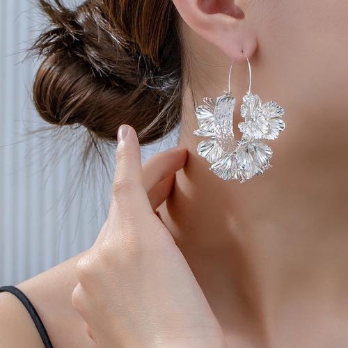 Zinc Alloy Drop Earrings petals plated for woman Sold By Pair