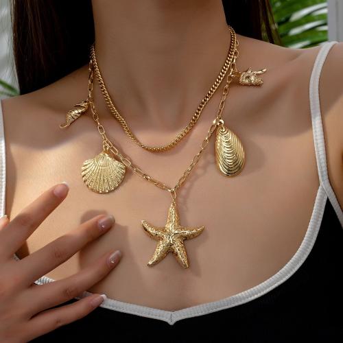 Zinc Alloy Jewelry Necklace plated & for woman gold Sold By PC