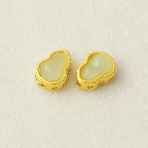 Brass Jewelry Beads with Glass plated multihole & DIY golden Sold By PC