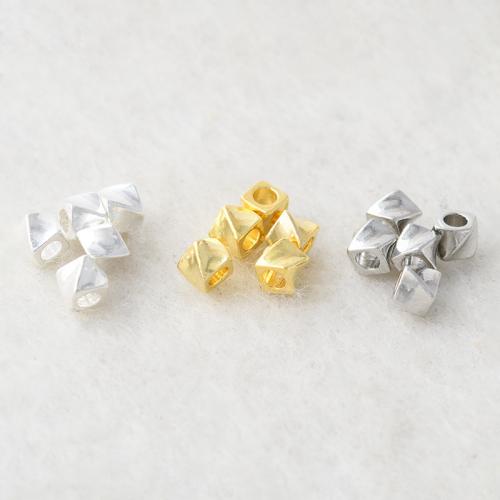 Perles bijoux en laiton, Placage, DIY, plus de couleurs à choisir, 3x3mm, Trou:Environ 1.9mm, Environ 100PC/sac, Vendu par sac