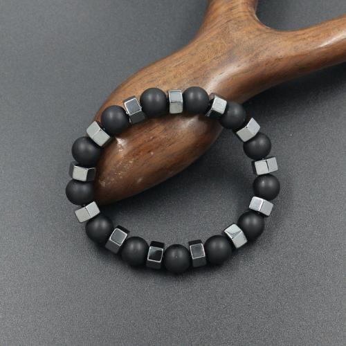 pierre gemme bracelet, avec alliage de zinc, Vintage & différents matériaux pour le choix & pour homme, beads length 10mm, Longueur Environ 7-9 pouce, Vendu par PC