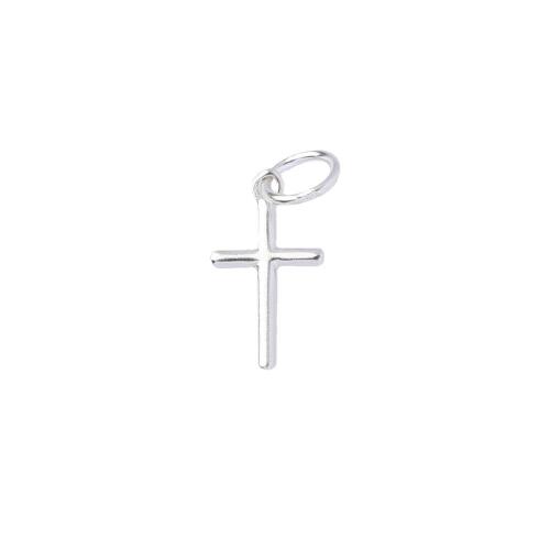 Spacer pärlor smycken, 925 sterling silver, Cross, DIY, 7.50x13.90x1.20mm, Hål:Ca 3.9mm, Säljs av PC