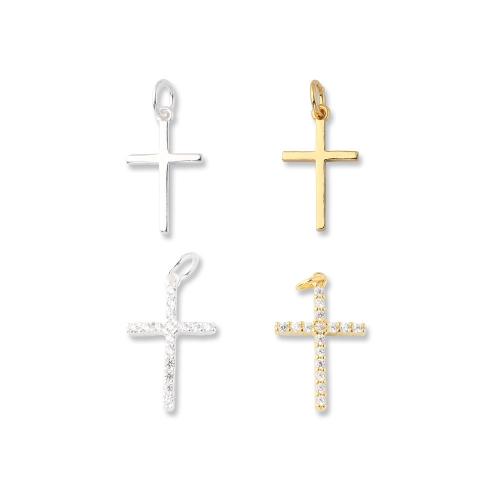 925 Sterling Silver Pendant Cross DIY Sold By PC