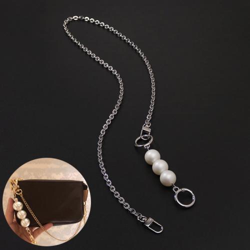 Fashion Luggage and Bag Accessories Zinc Alloy with Plastic Pearl for woman Length Approx 120 cm Sold By Lot