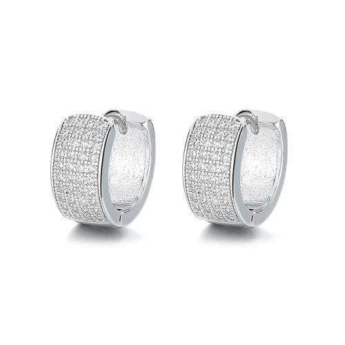 Cubic Zirconia Micro Pave Brass Earring fashion jewelry & micro pave cubic zirconia & for woman Sold By Pair