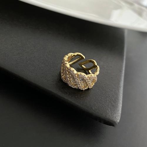 Cubic Zirconia Micro Pave Brass Ring fashion jewelry & micro pave cubic zirconia & for woman US Ring Sold By PC