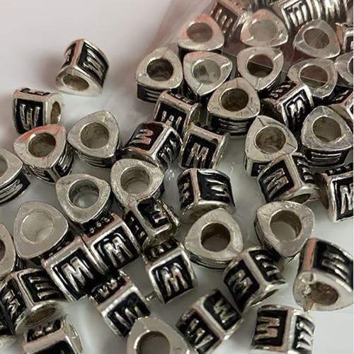 Zinc Alloy Alphabet Beads DIY & enamel Approx 4.5mm Sold By PC