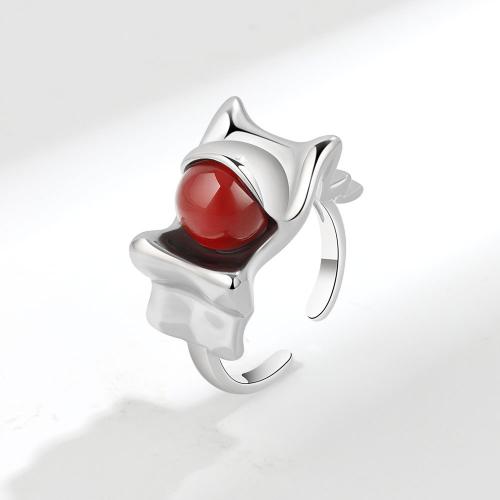 Prás Finger Ring, le Agate sintéiseach, jewelry faisin & do bhean, dathanna níos mó le haghaidh rogha, Ring face width:11.7mm, Díolta De réir PC