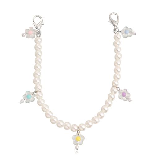 Plastic Pearl Shoe Chain with Zinc Alloy for woman Length Approx 30 cm Sold By PC