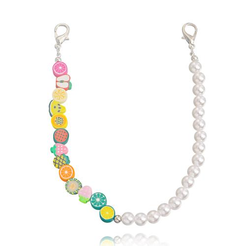 Plastic Pearl Shoe Chain with Polymer Clay for woman Length Approx 29 cm Sold By PC