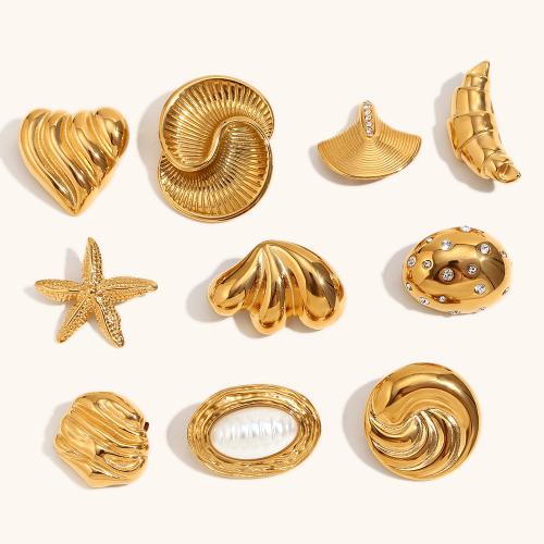 Bijuterias de broche da moda , Aço inoxidável 304, joias de moda & Vario tipos a sua escolha & para mulher, dourado, vendido por PC