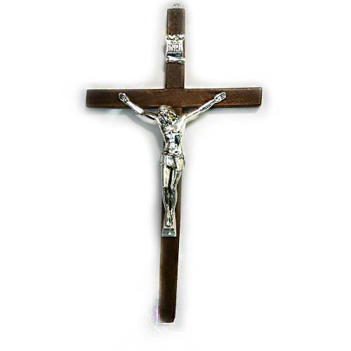 Fashion Decoration Wood with Zinc Alloy Cross silver color plated for home and office Sold By PC