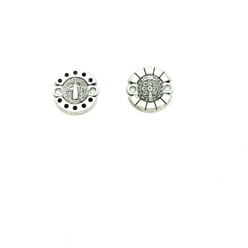 Zinco-Alloy-Connettore, lega in zinco, Cerchio, placcato argento antico, DIY & 1/1 anello del connettore, 15x15mm, 100PC/borsa, Venduto da borsa