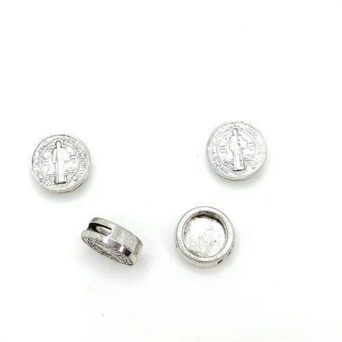 Zinc Alloy Jewelry Beads Round antique silver color plated DIY Sold By Bag