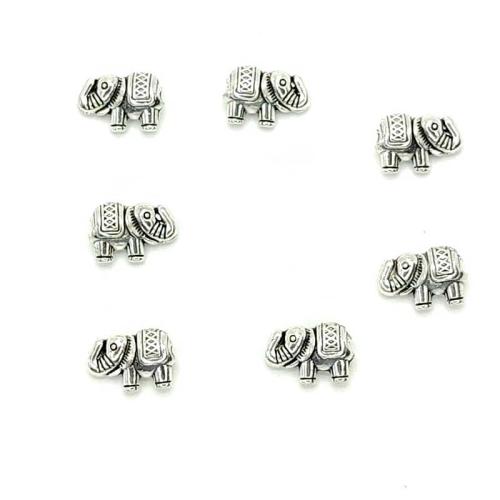 Zinc Alloy Animal Pendler, Elephant, antik sølv farve forgyldt, du kan DIY, 12x12mm, 100pc'er/Bag, Solgt af Bag