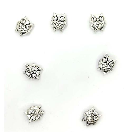 Zinc Alloy Animal Pendants Owl antique silver color plated DIY Sold By Bag