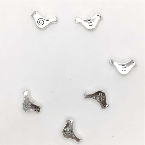 Sinkkiseos Animal riipukset, Lintu, antiikki hopea päällystetty, tee-se-itse, 15x10mm, 100PC/laukku, Myymät laukku