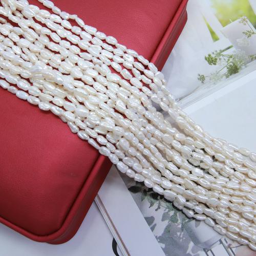 Biwa ferskvandskulturperle Beads, Ferskvandsperle, du kan DIY, hvid, about:5-6mm, Solgt Per Ca. 38 cm Strand