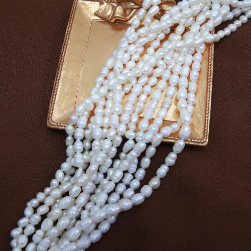 Cultured Potato Freshwater Pearl Beads Rice DIY white .8-5.2mm Sold Per Approx 38 cm Strand