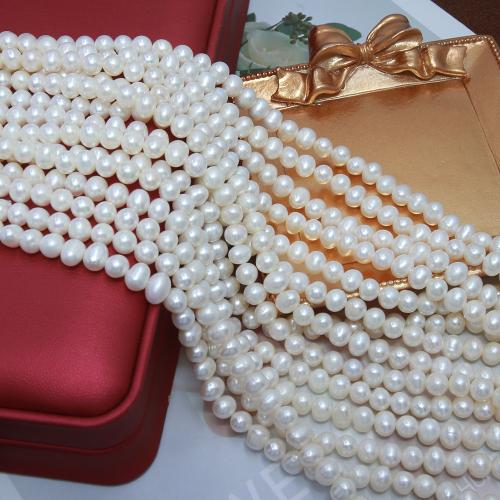 Cultured Potato Freshwater Pearl Beads DIY white 5-6mm Sold Per Approx 38 cm Strand